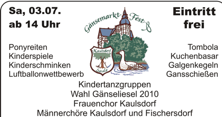 24. Gänsemarktfest Kaulsdorf: am Samstag Eintritt frei