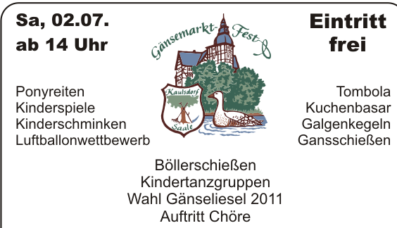 25. Gänsemarktfest in Kaulsdorf/Saale