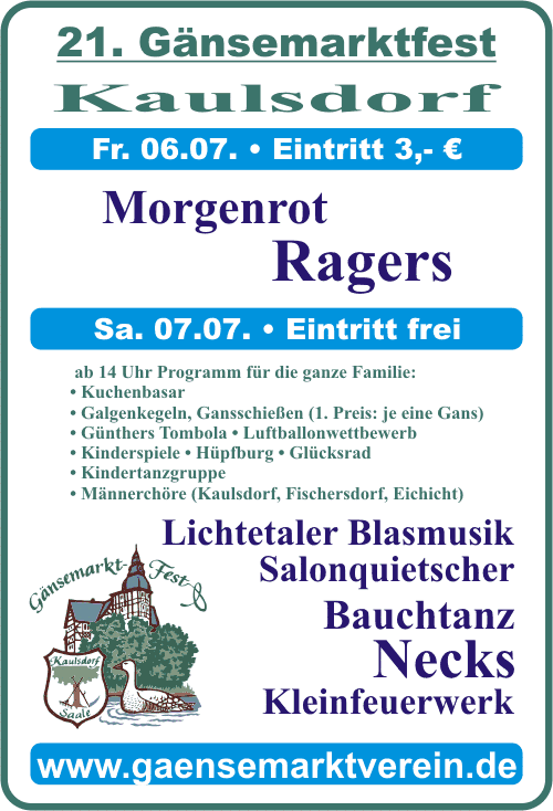 21. Gnsemarktfest: Programm